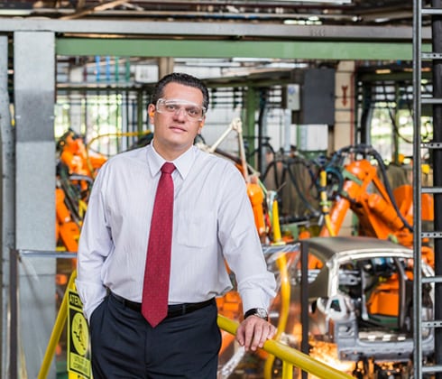 professional in a factory