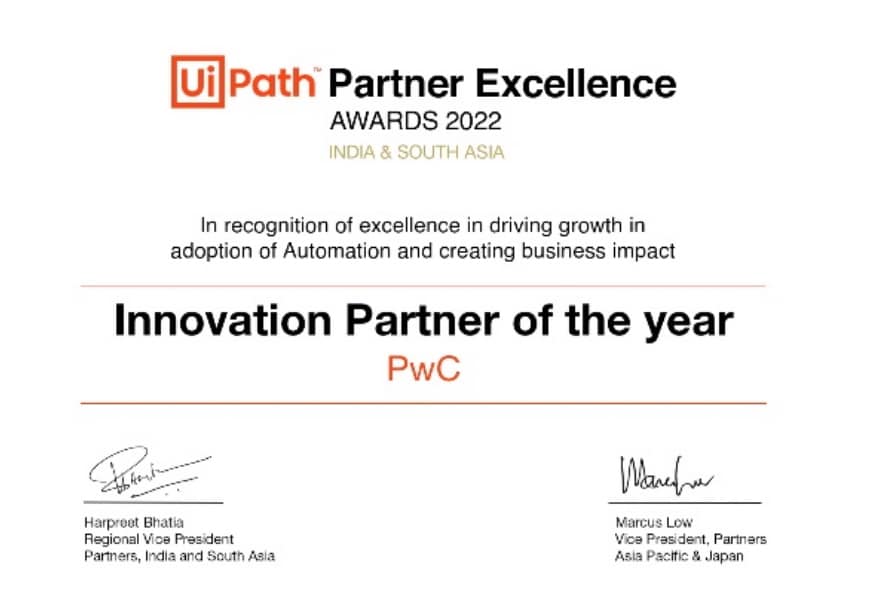 Ui Path Partner Excellence Awards 2022